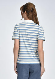 Women's Striped Collared T-Shirt