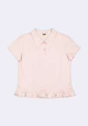 Women's Polka Dot Short Sleeve Collared Top