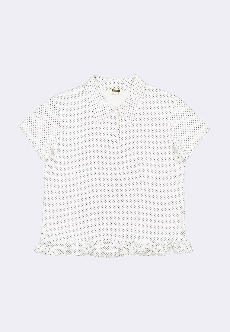 Women's Polka Dot Short Sleeve Collared Top