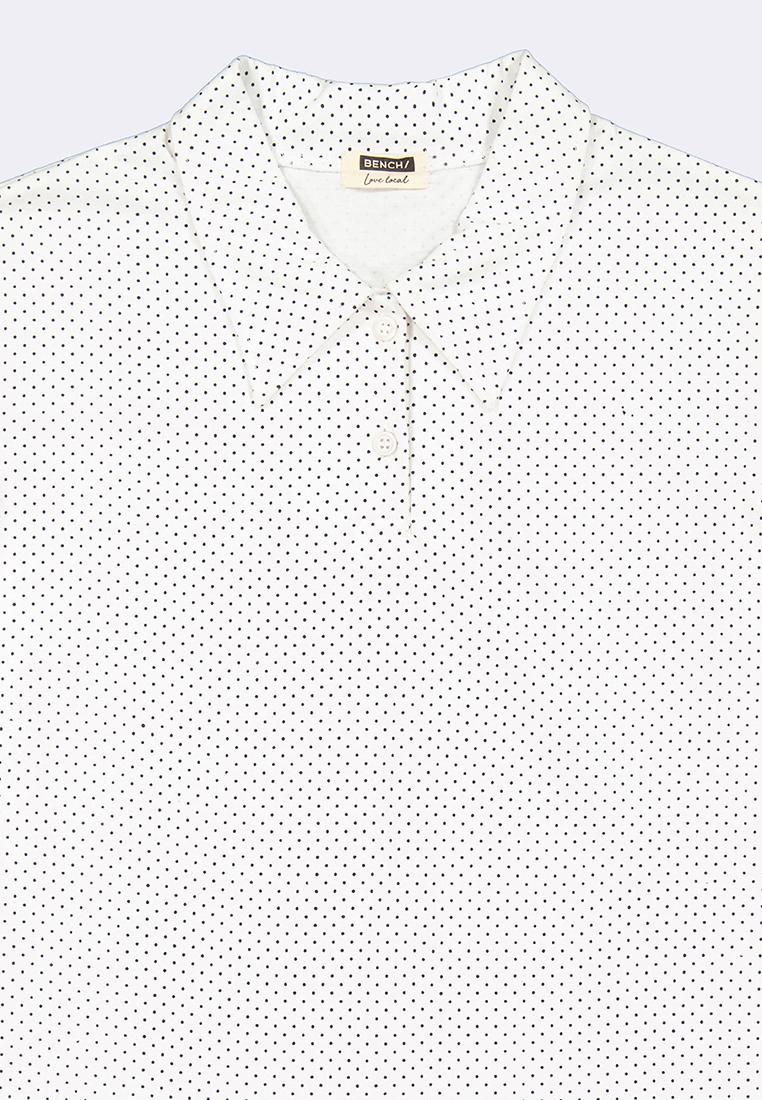 Women's Polka Dot Short Sleeve Collared Top