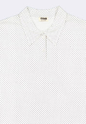 Women's Polka Dot Short Sleeve Collared Top