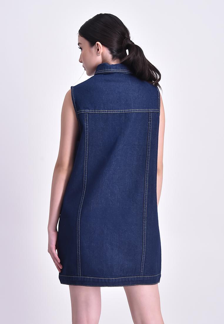 Women's Sleeveless Denim Dress