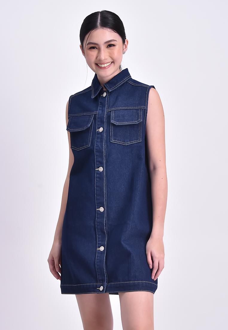Women's Sleeveless Denim Dress