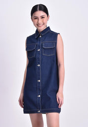 Women's Sleeveless Denim Dress