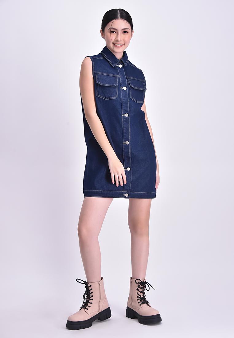 Women's Sleeveless Denim Dress