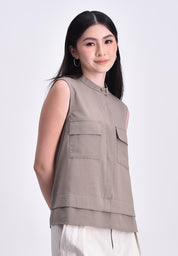 Women's Sleeveless Cargo Blouse