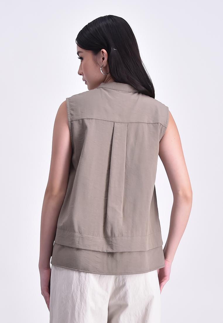 Women's Sleeveless Cargo Blouse