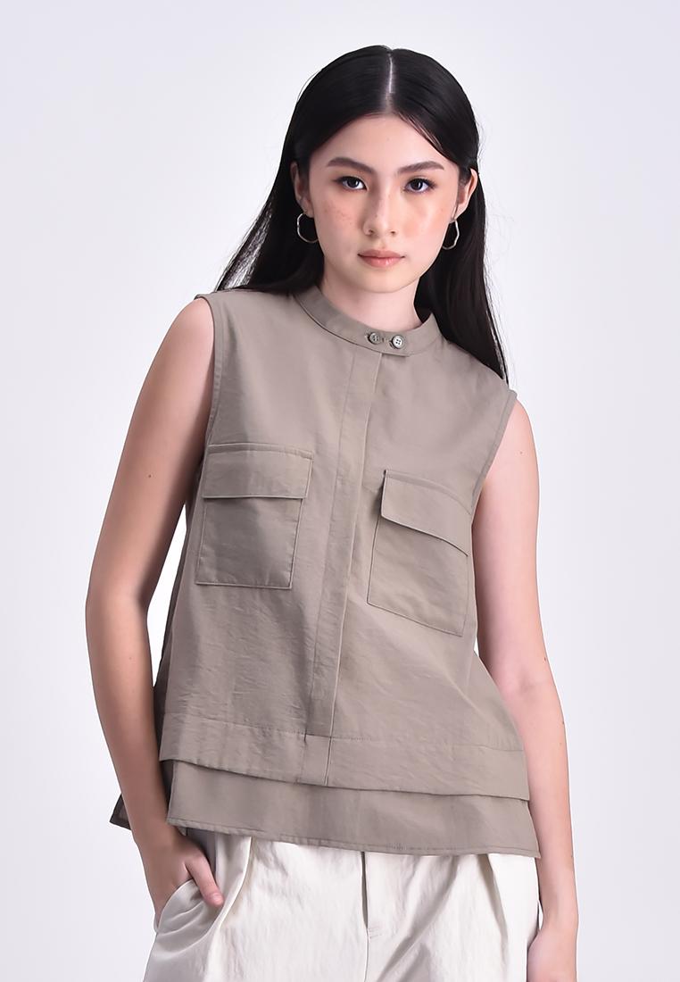 Women's Sleeveless Cargo Blouse