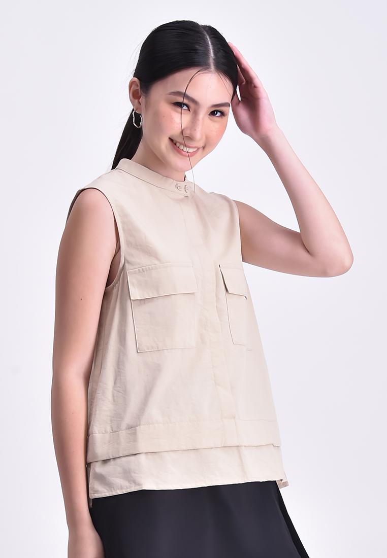 Women's Sleeveless Cargo Blouse