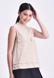Women's Sleeveless Cargo Blouse