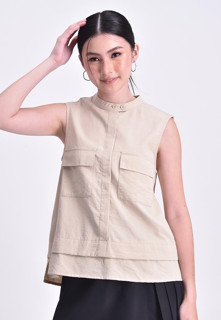 Women's Sleeveless Cargo Blouse