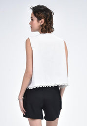 Women's Sleeveless Tie Front Top