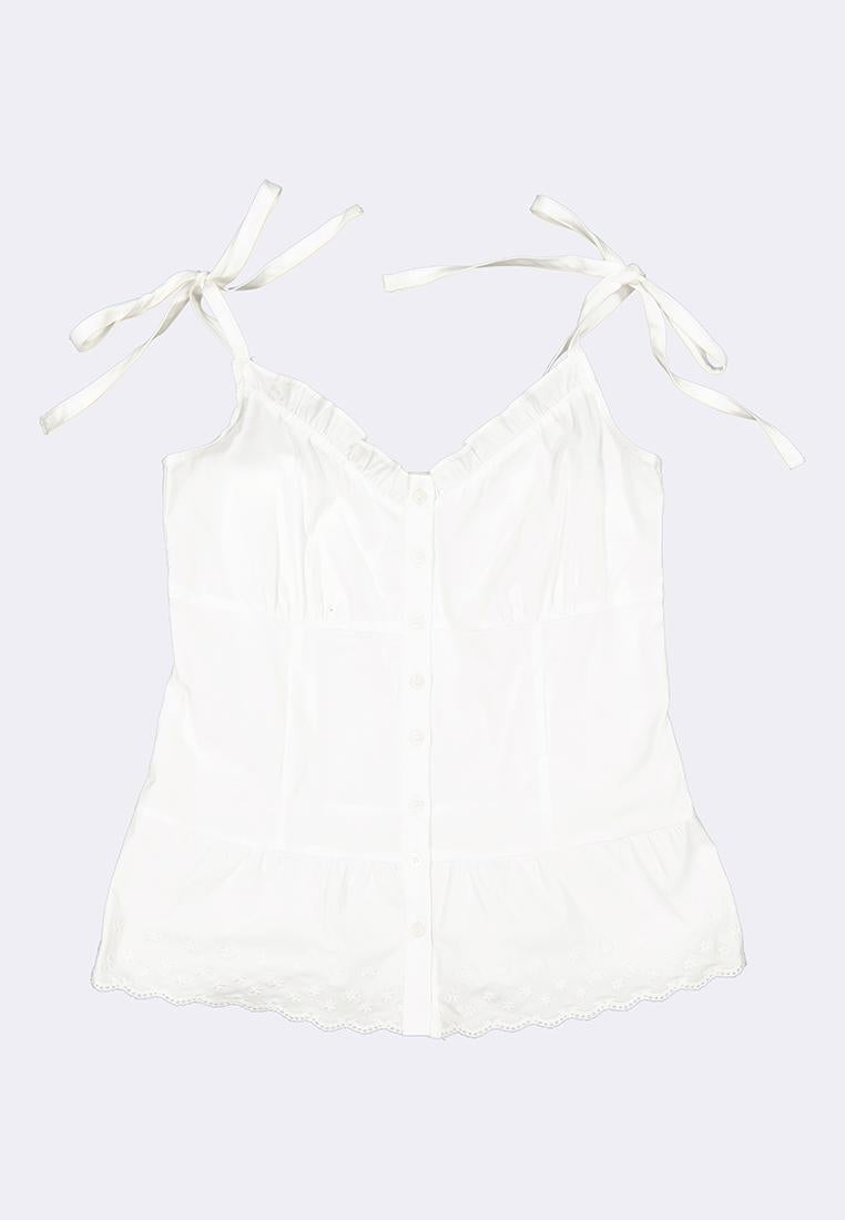 Women's Ruffled Neck Sleeveless Top