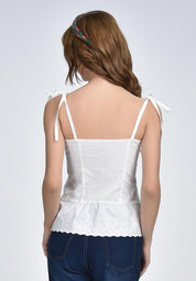 Women's Ruffled Neck Sleeveless Top