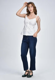 Women's Ruffled Neck Sleeveless Top