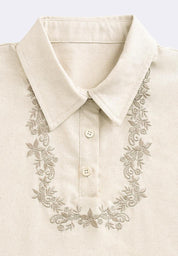Women's Collared Embro Kimona Top