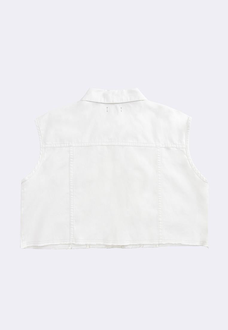 Women's Oversized Cropped Denim Vest