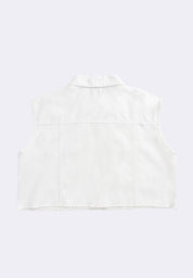 Women's Oversized Cropped Denim Vest