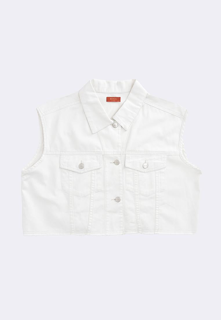 Women's Oversized Cropped Denim Vest