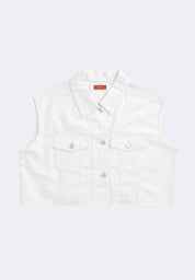 Women's Oversized Cropped Denim Vest