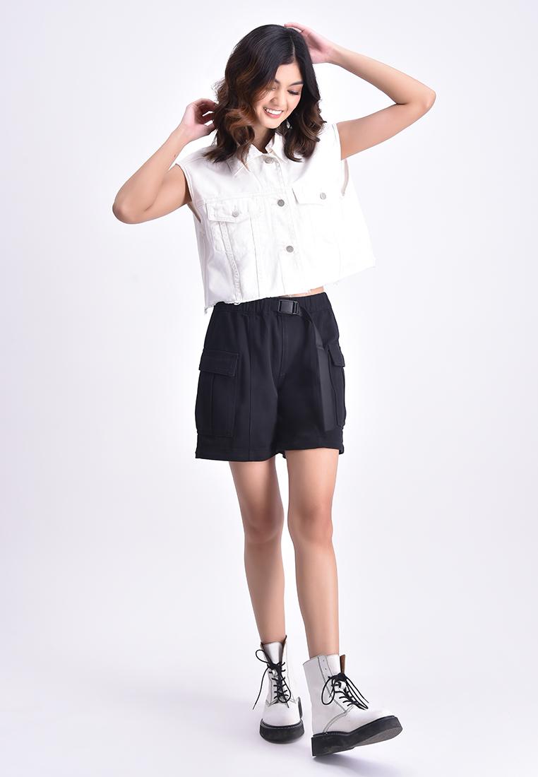 Women's Oversized Cropped Denim Vest