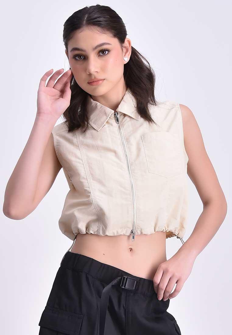 Women's Collared Zip Up Vest