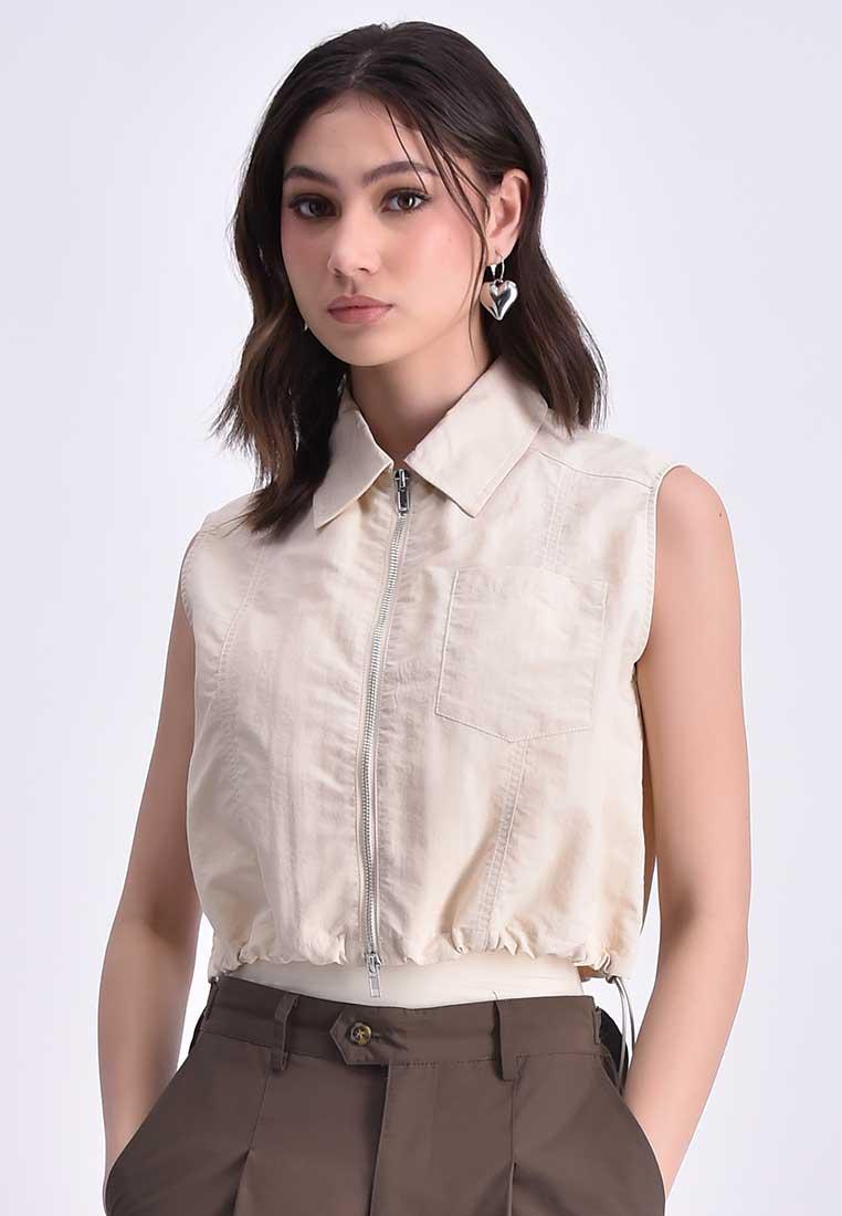Women's Collared Zip Up Vest