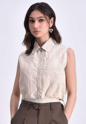 Women's Collared Zip Up Vest