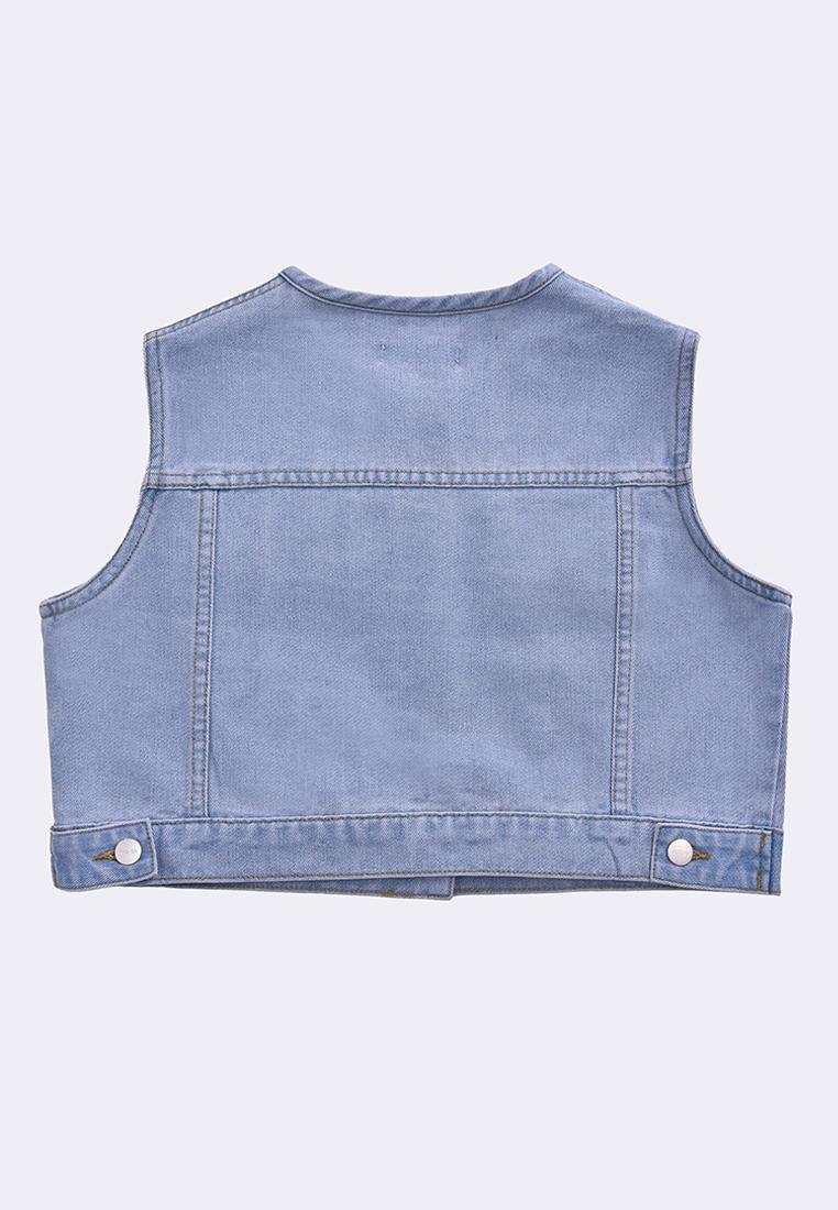Women's Cropped Denim Vest