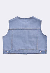 Women's Cropped Denim Vest