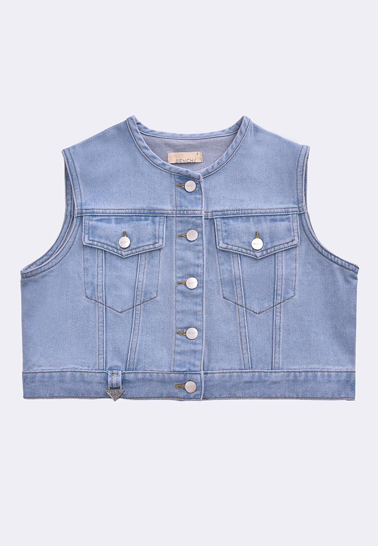 Women's Cropped Denim Vest