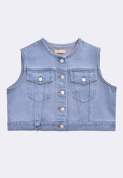 Women's Cropped Denim Vest