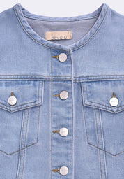 Women's Cropped Denim Vest