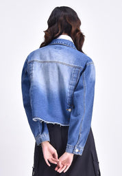 Women's Oversized Cropped Denim Jacket