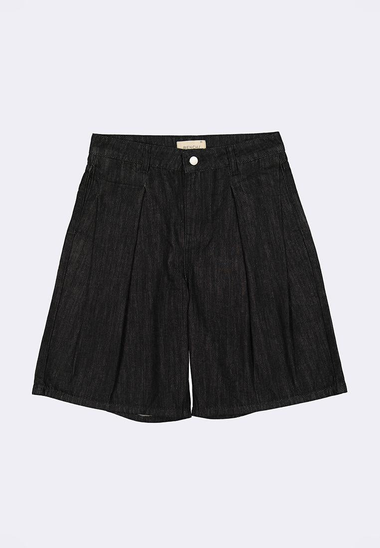 Women's Pleated Denim Jorts