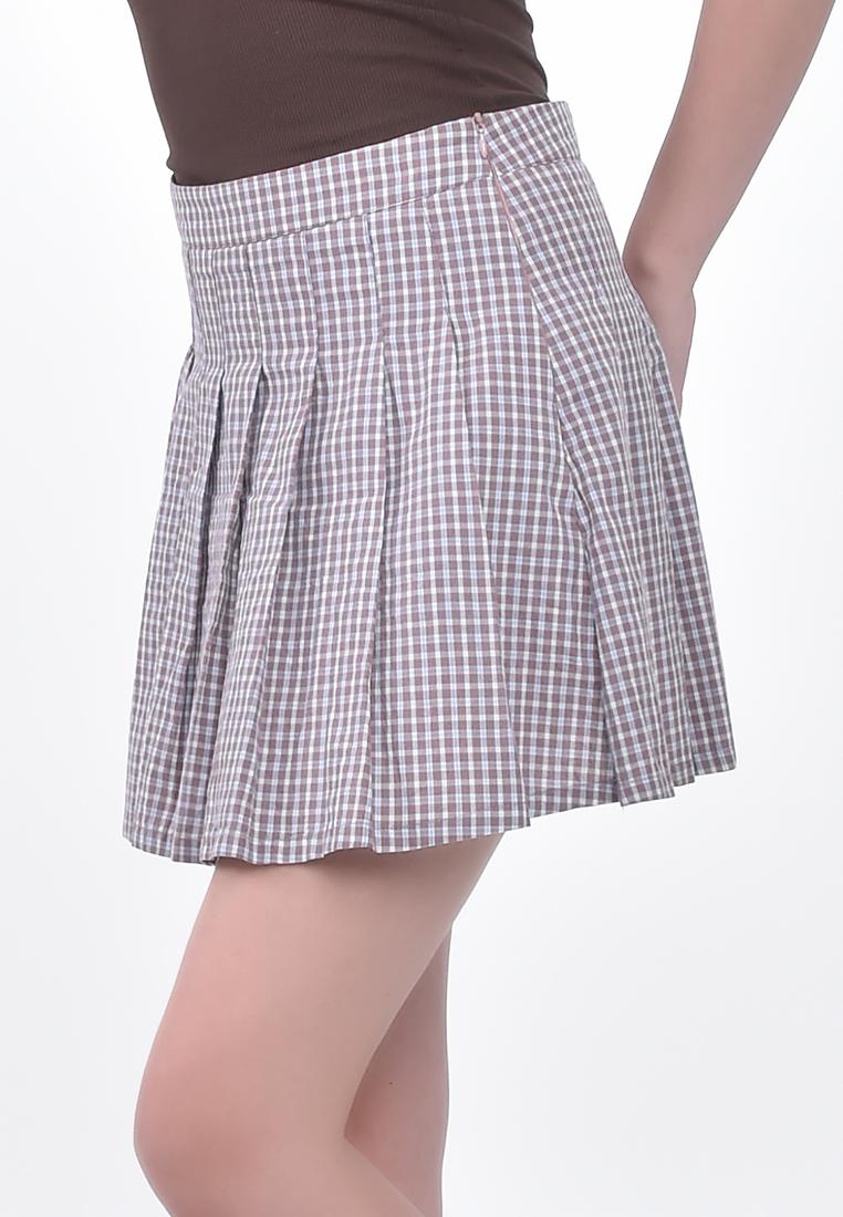 Women's Plaid Pleated Mini Skirt