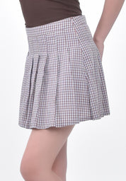 Women's Plaid Pleated Mini Skirt