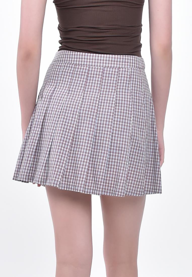 Women's Plaid Pleated Mini Skirt