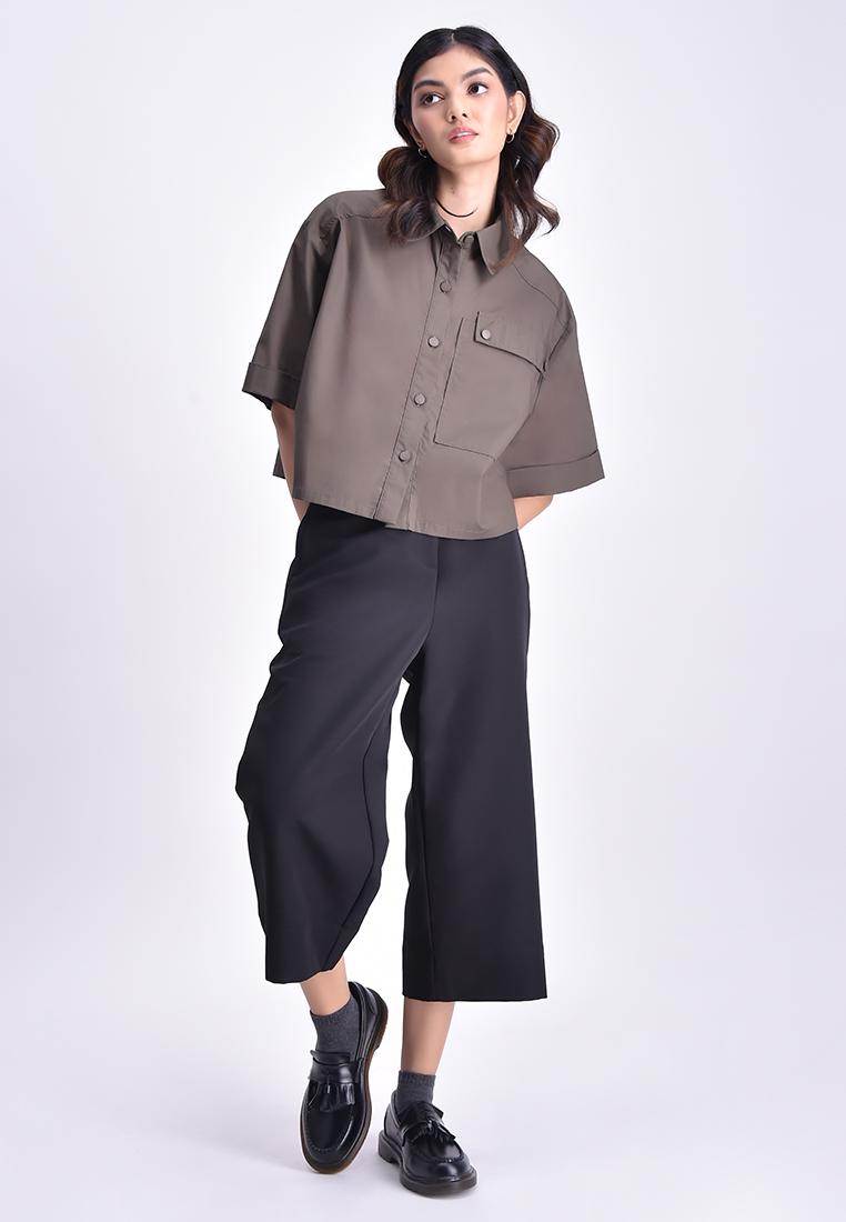 Women's Highwaist Button Culottes