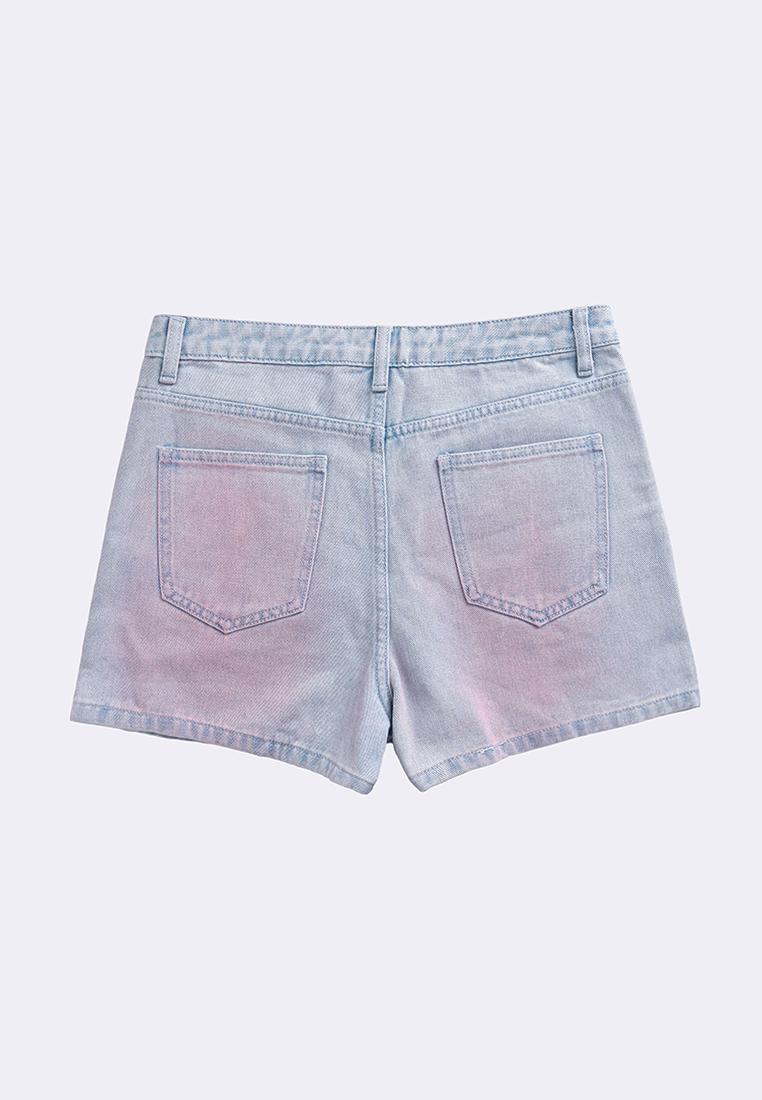 Women's High Waist Ombre Fade Denim Skort