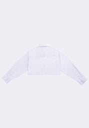 Women's Cropped Long Sleeve Button Shirt