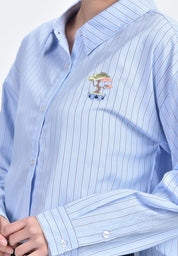 Women's Striped Woven Polo