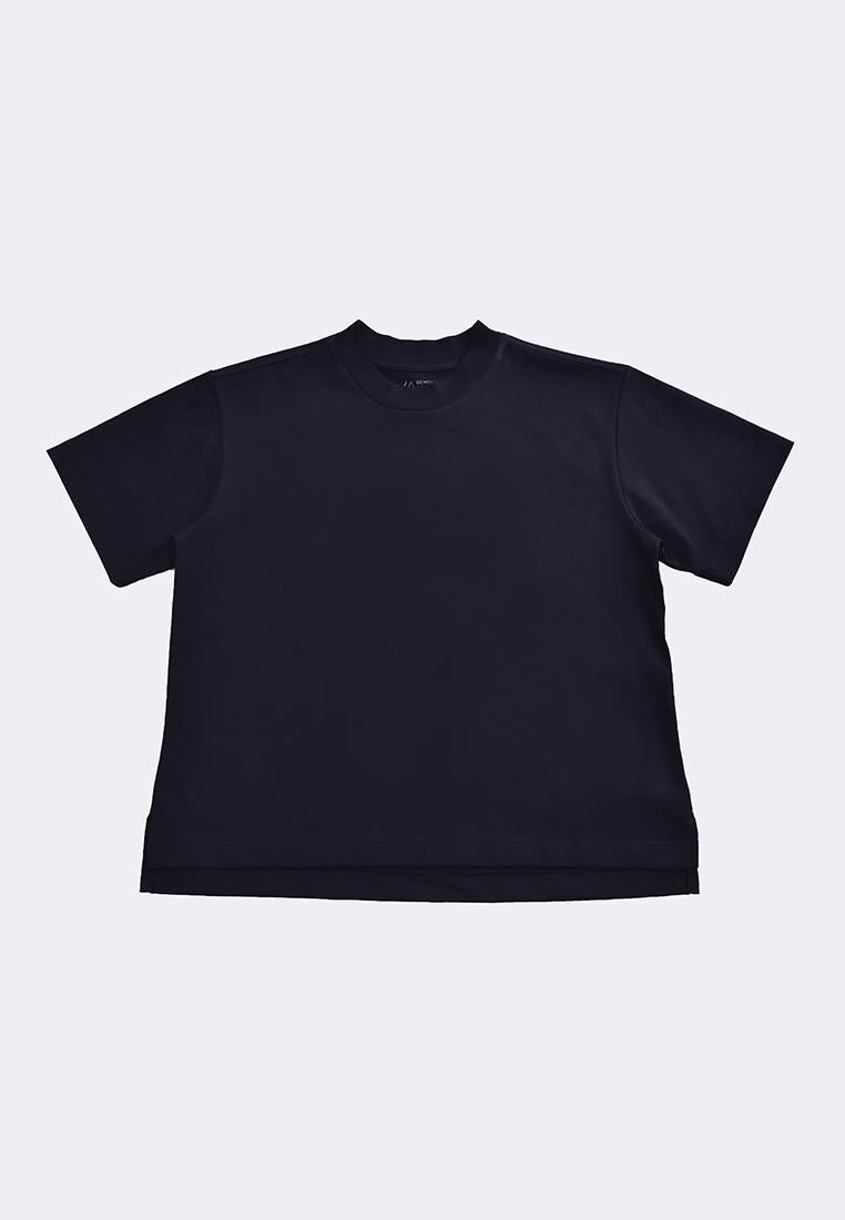 Women's Active Athleisure Mock Neck Premium Cotton T-Shirt