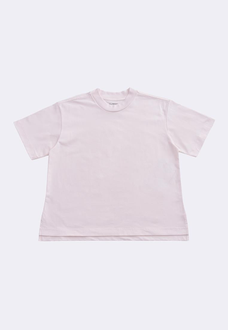 Women's Active Athleisure Mock Neck Premium Cotton T-Shirt