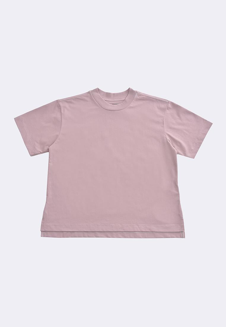 Women's Active Athleisure Mock Neck Premium Cotton T-Shirt