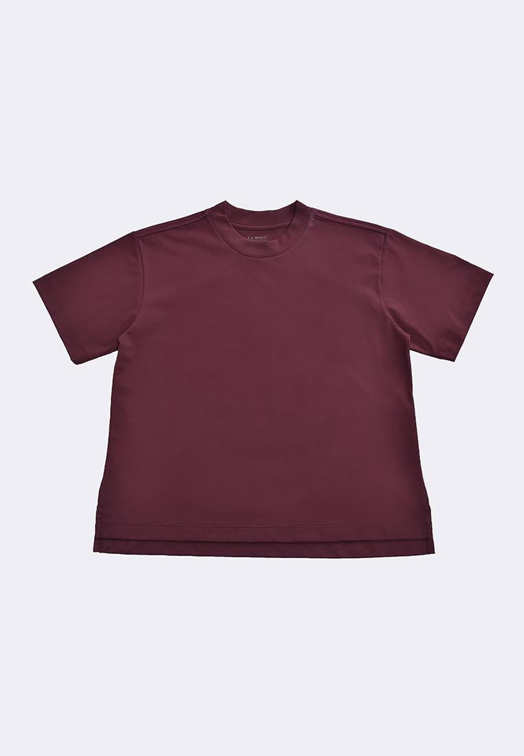 Women's Active Athleisure Mock Neck Premium Cotton T-Shirt