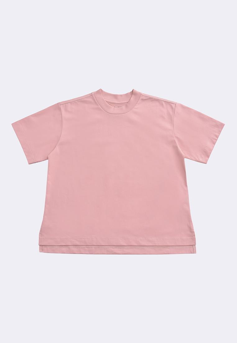 Women's Active Athleisure Mock Neck Premium Cotton T-Shirt