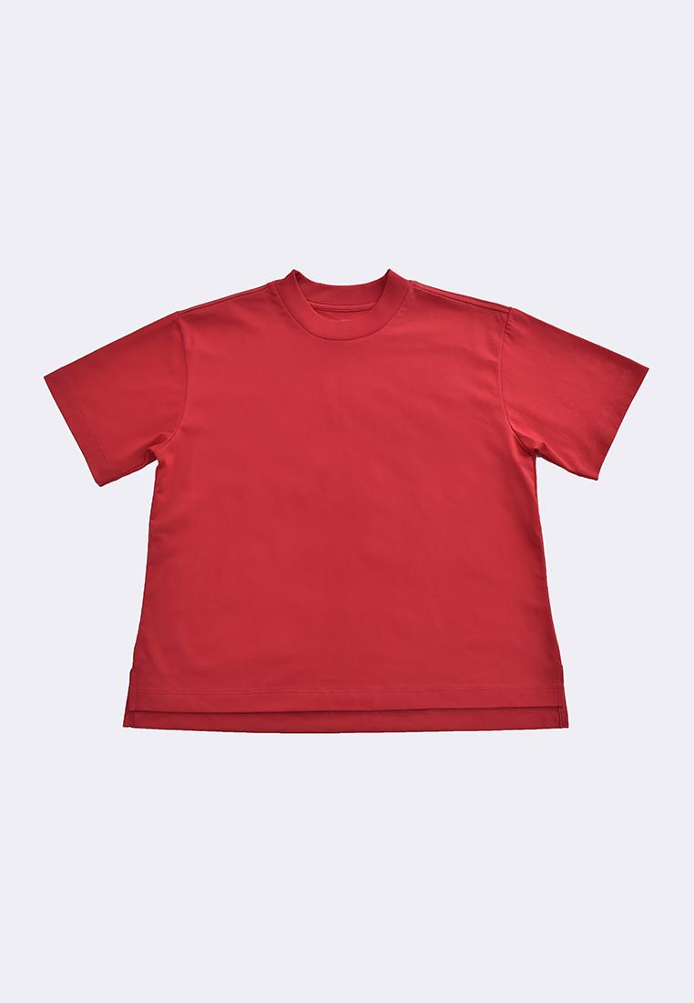 Women's Active Athleisure Mock Neck Premium Cotton T-Shirt