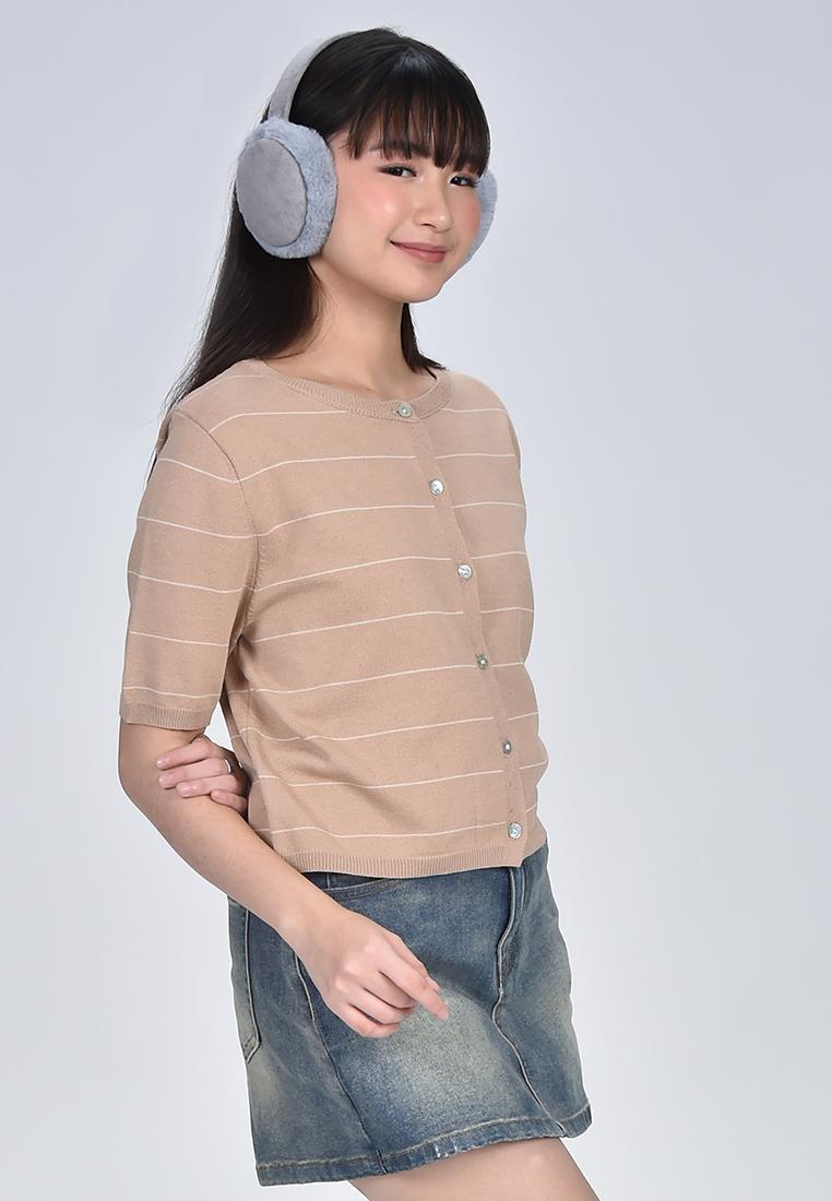 Women's Striped Flat Knit Top