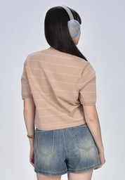 Women's Striped Flat Knit Top